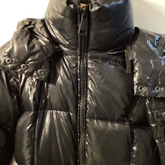 Sam Soho Quilted puffer Hooded Coat In‎ Black Size S - Picture 8 of 16